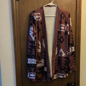 Geometric Patterned Cardigan
